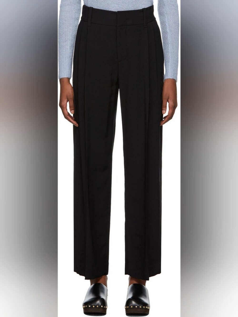 VINCE Relaxed-fit Ecovero™ Viscose-blend Twill Trousers in black Size 10